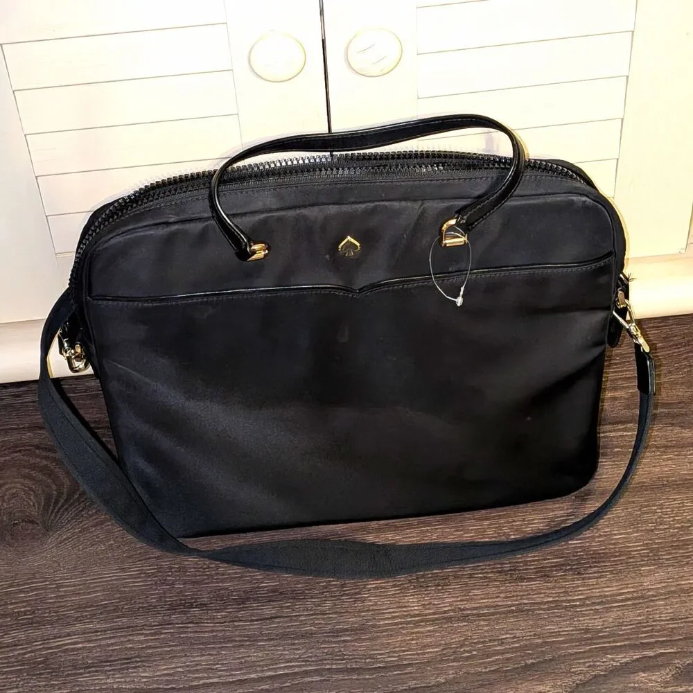 Kate Spade New York Black Jae Nylon Laptop Bag w/Detachable Strap Pockets